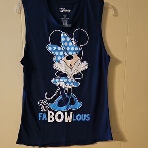 Disney Minnie Mouse Blue and White Sleeveless Tee